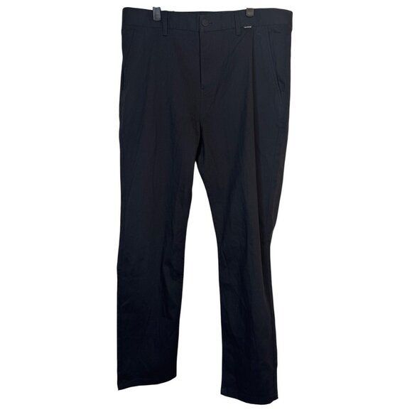NWT Hurley Mens Worker 34 Slim Fit Pants Black  Cotton Blend 14.5" Leg Opening - Picture 1 of 16